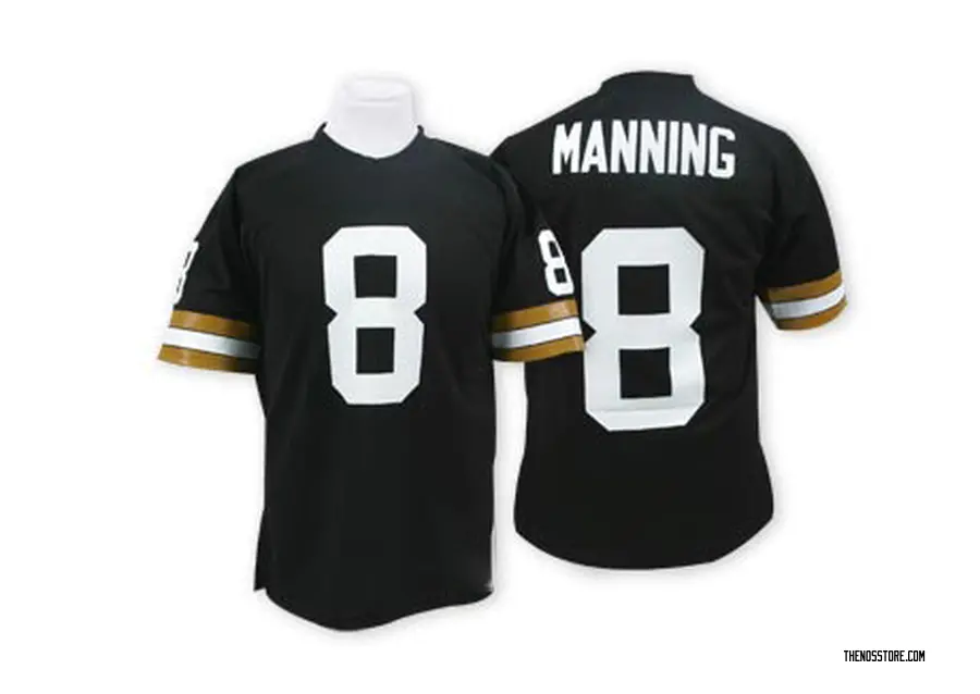 Archie Manning #8 New Orleans Saints Mitchell Ness Black Jersey Mens Sz 56  3XL